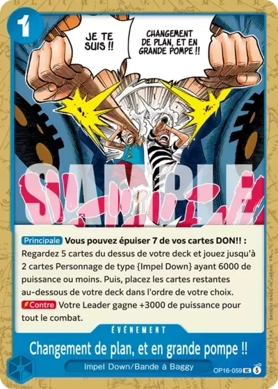 Changement de plan, et en grande pompe&nbsp;!!