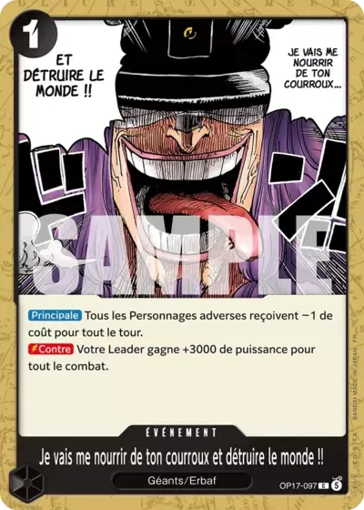 Je vais me nourrir de ton courroux et détruire le monde&nbsp;!!