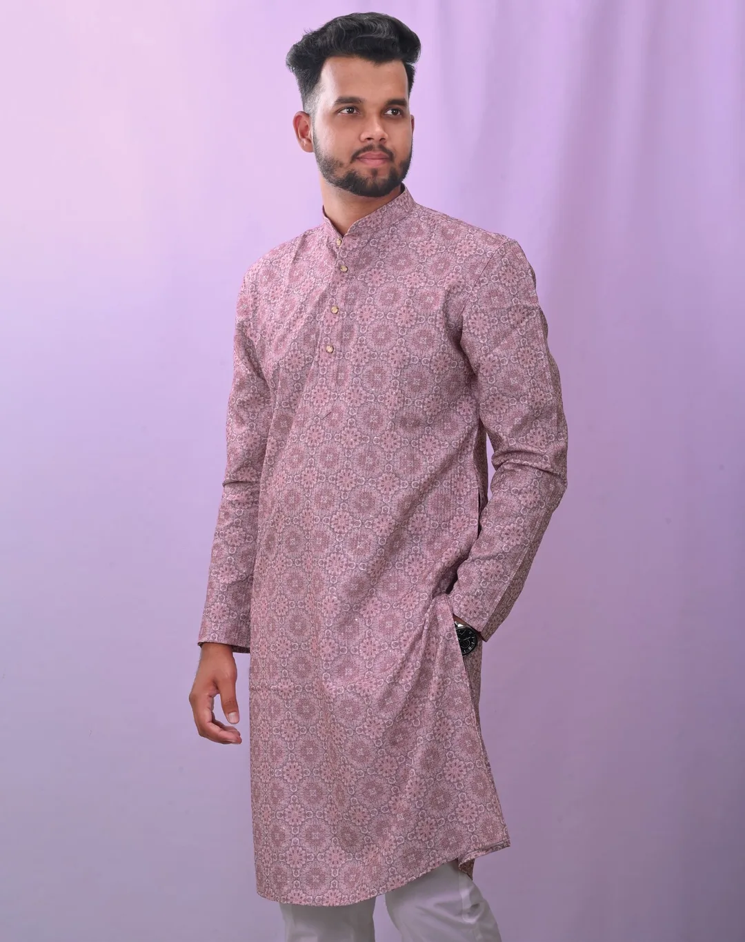 Dusky Purple Kurta Set – view 3