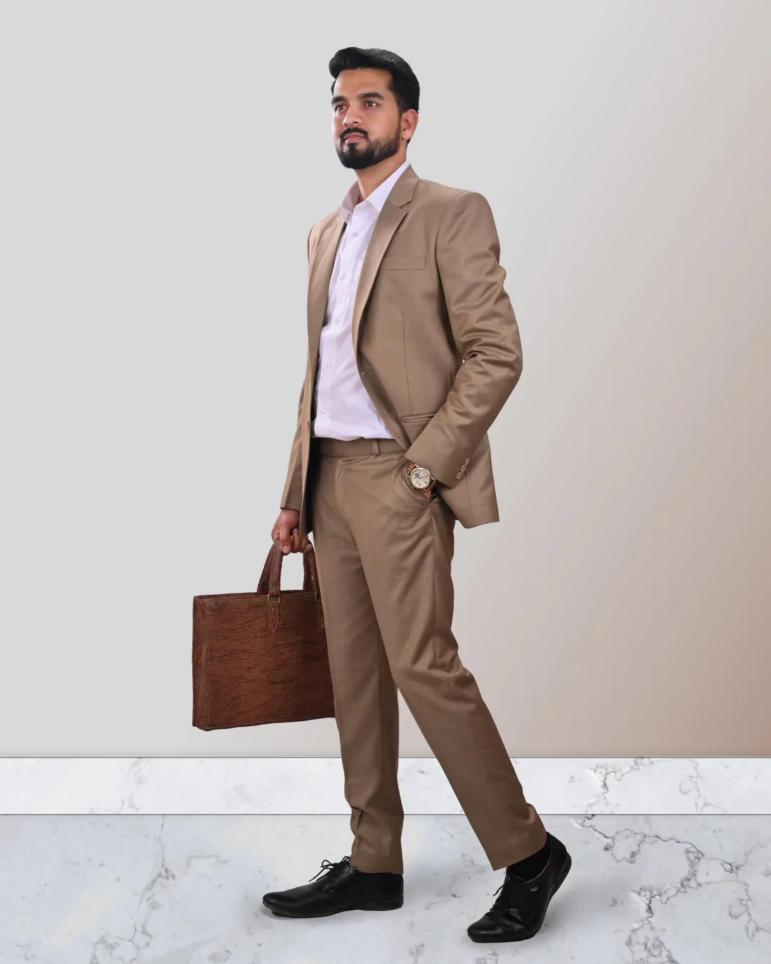 Tobacco Brown Suit – view 1