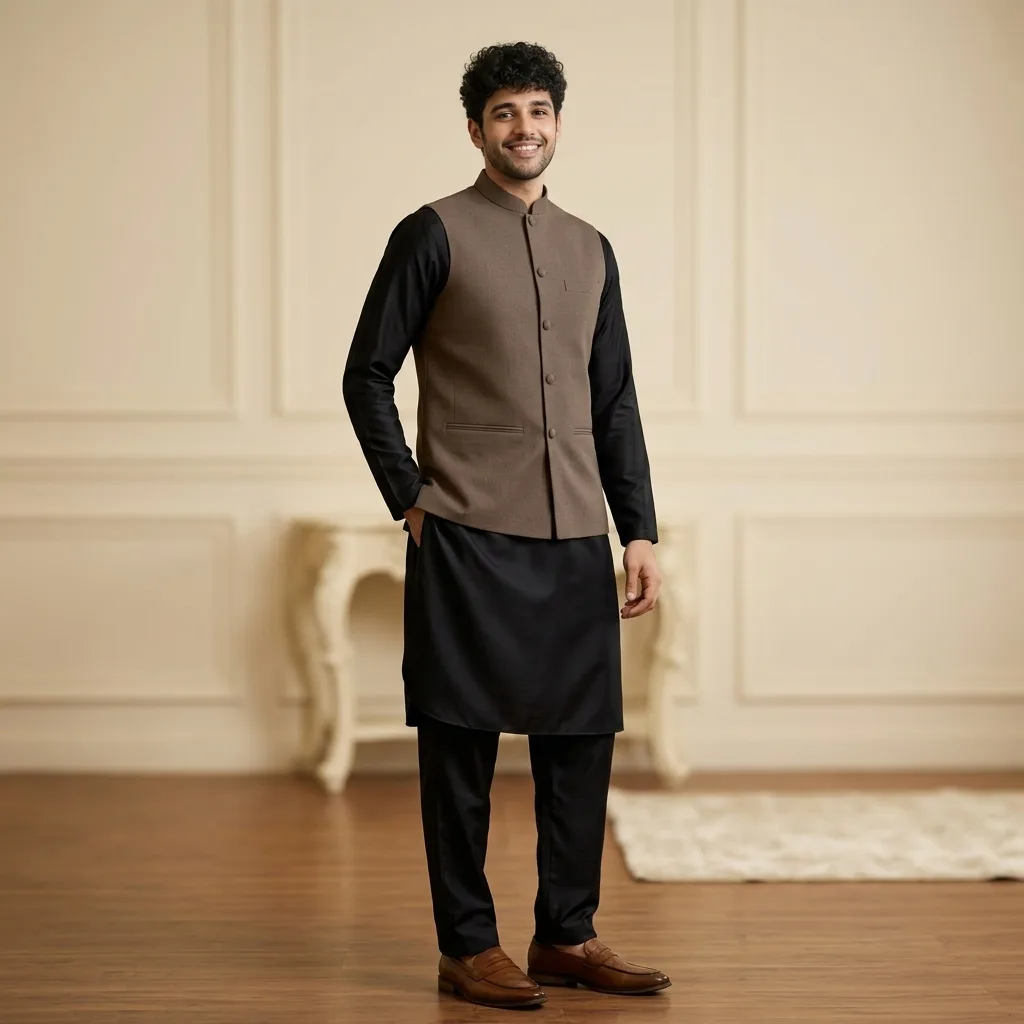 Kurta Pajama With Sadri – view 1