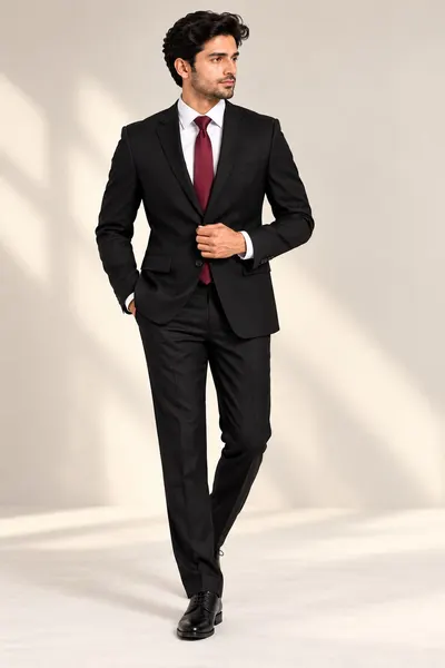 Black Formal Suit with White Shirt