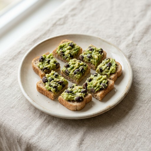 Avocado & Black Bean Smash on Toast — baby-led weaning recipe for 6+ months