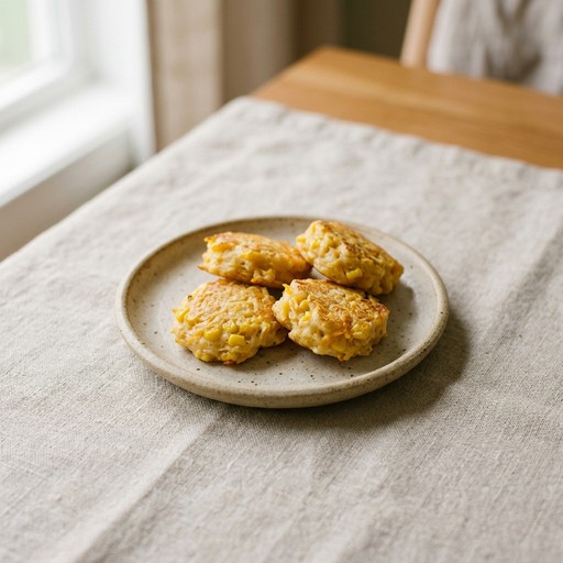 Baby Corn & Cheese Fritters — baby-led weaning recipe for 9+ months