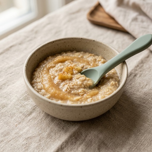 Baby Oatmeal with Apple — baby-led weaning recipe for 6+ months