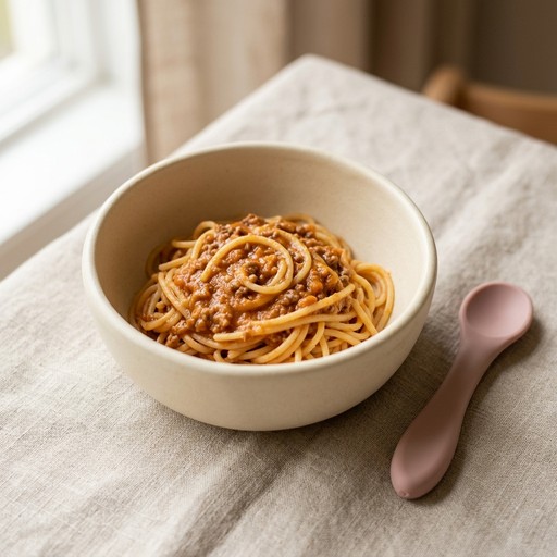 Baby Spaghetti Bolognese — baby-led weaning recipe for 12+ months