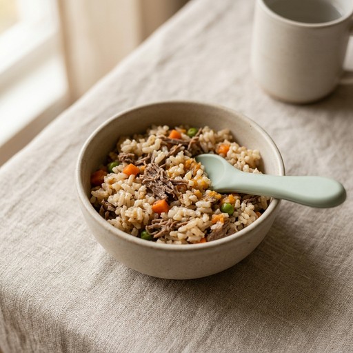 Beef & Rice Bowl — baby-led weaning recipe for 12+ months