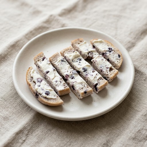 Blueberry Cream Cheese Bagel Pieces — baby-led weaning recipe for 9+ months