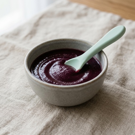 مزيج التوت الأزرق والمانجو — baby-led weaning recipe for 6+ months