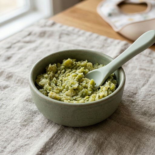 هريس براعم بروكسل — baby-led weaning recipe for 6+ months