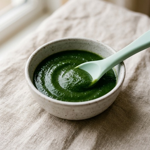 هريس أوراق الكرنب الأخضر — baby-led weaning recipe for 6+ months