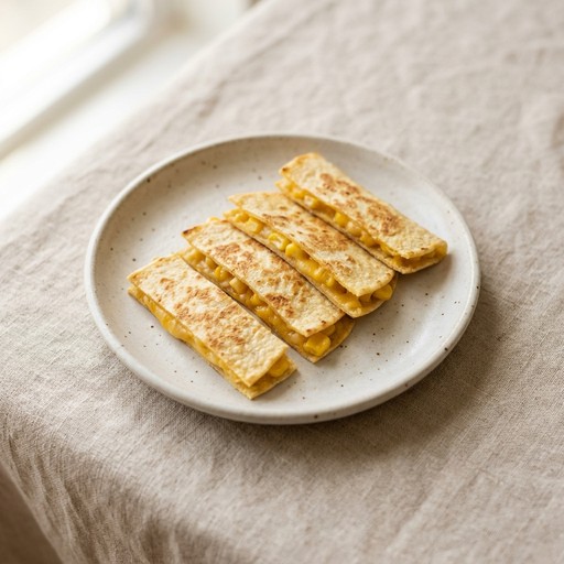 Corn & Cheese Quesadilla Strips — baby-led weaning recipe for 9+ months