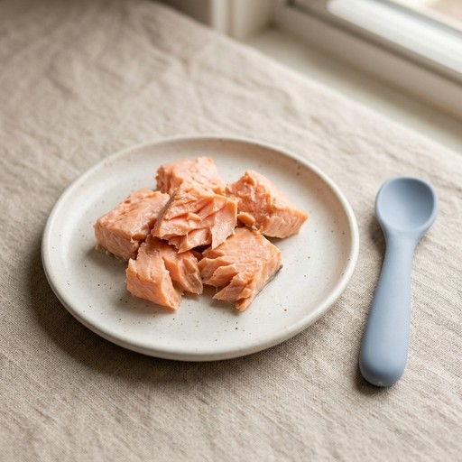 Flaky Salmon Chunks — baby-led weaning recipe for 6+ months