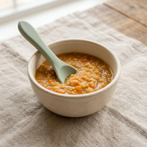شوربة العدس والخضروات — baby-led weaning recipe for 12+ months