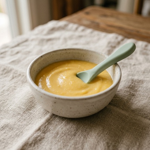 بوريه المعكرونة والجبنة — baby-led weaning recipe for 6+ months