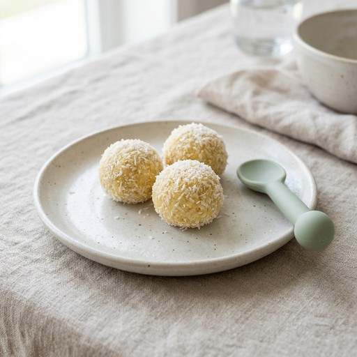 Mango & Coconut Energy Balls — baby-led weaning recipe for 6+ months