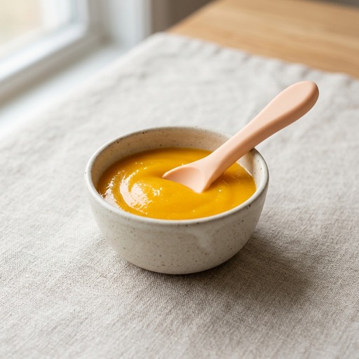 بوريه المانجو — baby-led weaning recipe for 6+ months