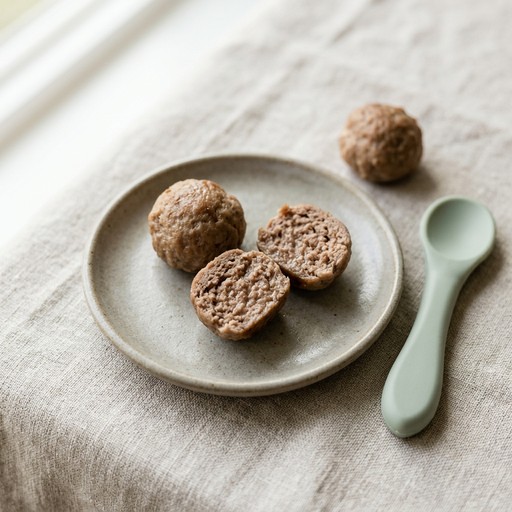 Soft Mini Beef Meatballs — baby-led weaning recipe for 12+ months