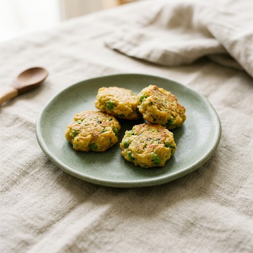 Pea & Mint Fritters — baby-led weaning recipe for 9+ months