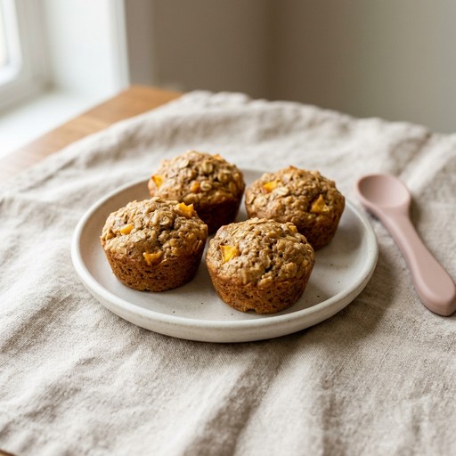 Peach & Oat Muffins — baby-led weaning recipe for 9+ months
