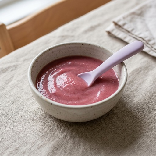 مزيج الخوخ والبرقوق — baby-led weaning recipe for 6+ months