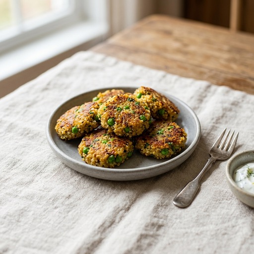 Quinoa & Pea Patties — baby-led weaning recipe for 9+ months