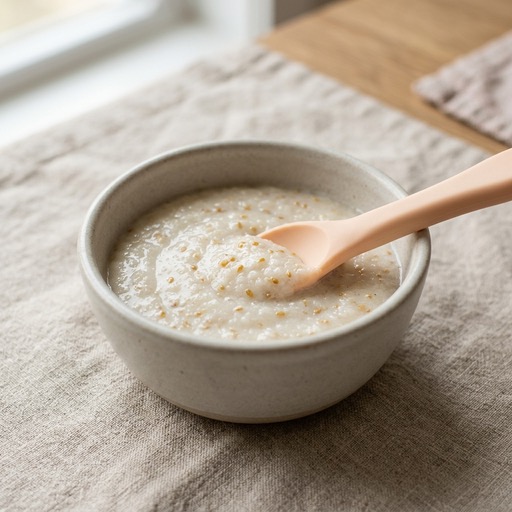 Rice Cereal & Flaxseed — baby-led weaning recipe for 6+ months