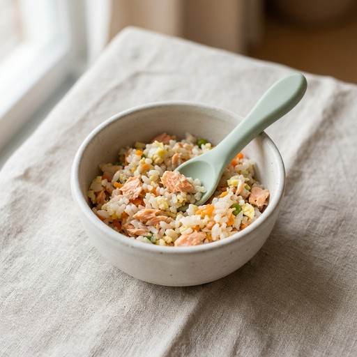 Salmon Fried Rice — baby-led weaning recipe for 12+ months