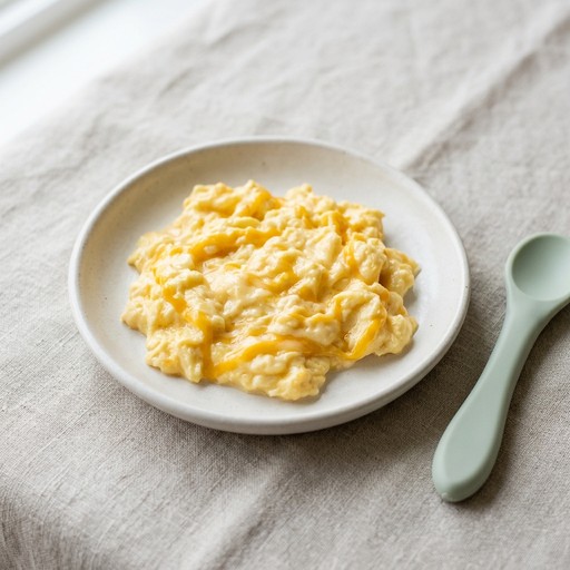 Scrambled Egg with Cheese — baby-led weaning recipe for 9+ months
