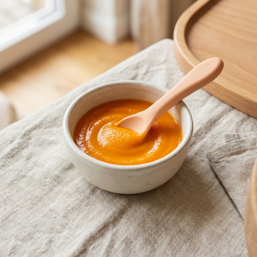 هريس الجزر الناعم — baby-led weaning recipe for 6+ months