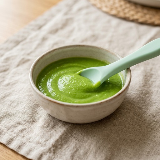 هريس البازلاء الثلجية — baby-led weaning recipe for 6+ months
