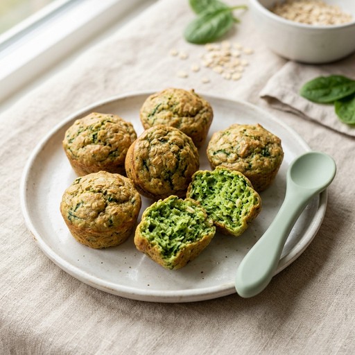 Spinach & Banana Muffins — baby-led weaning recipe for 9+ months
