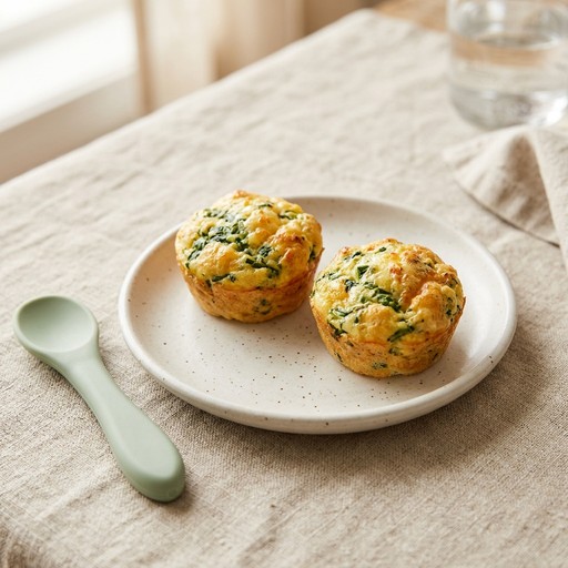 Spinach & Egg Mini Muffins — baby-led weaning recipe for 9+ months