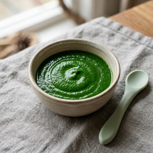 هريس السبانخ — baby-led weaning recipe for 6+ months