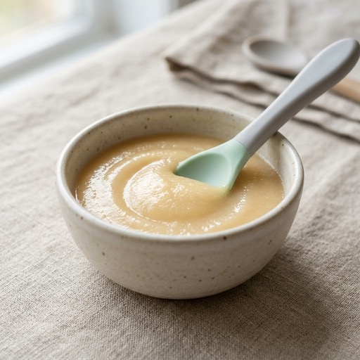 هريس التفاح على البخار — baby-led weaning recipe for 6+ months