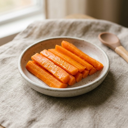 Steamed Carrot Sticks — baby-led weaning recipe for 6+ months