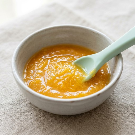 هرس البرتقال الحلو — baby-led weaning recipe for 6+ months
