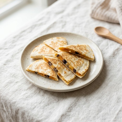 Sweet Potato & Black Bean Quesadilla — baby-led weaning recipe for 9+ months