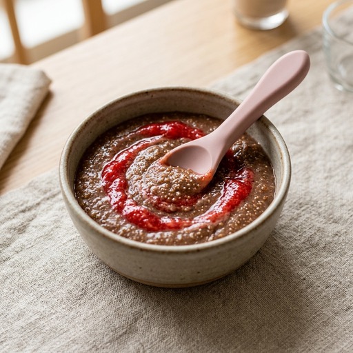 Teff & Strawberry — baby-led weaning recipe for 9+ months