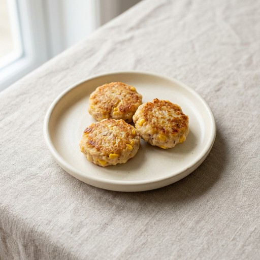 Tuna & Sweetcorn Patties — baby-led weaning recipe for 12+ months