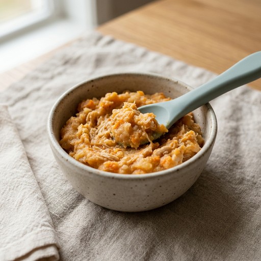 الديك الرومي وهريس الجزر — baby-led weaning recipe for 6+ months