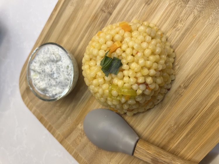 Vegetable Couscous — baby-led weaning recipe served for a 9-month-old baby