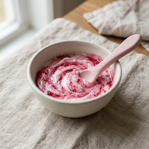 Yogurt & Raspberry — baby-led weaning recipe for 6+ months