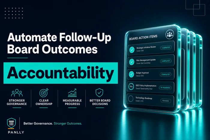 Automate action-item follow-up with SLAs and escalation rules so board decisions become outcomes