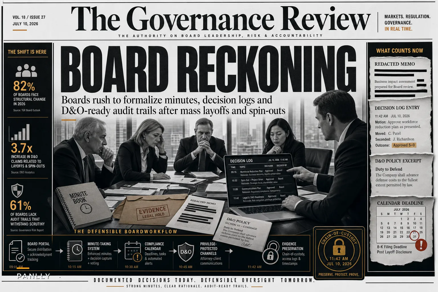 Board Playbook for Mass Layoffs and Spin-Outs: Meeting Records, Decision Logs and D&O Readiness