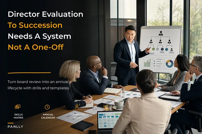 From evaluation to succession: a director lifecycle framework with templates and succession drills