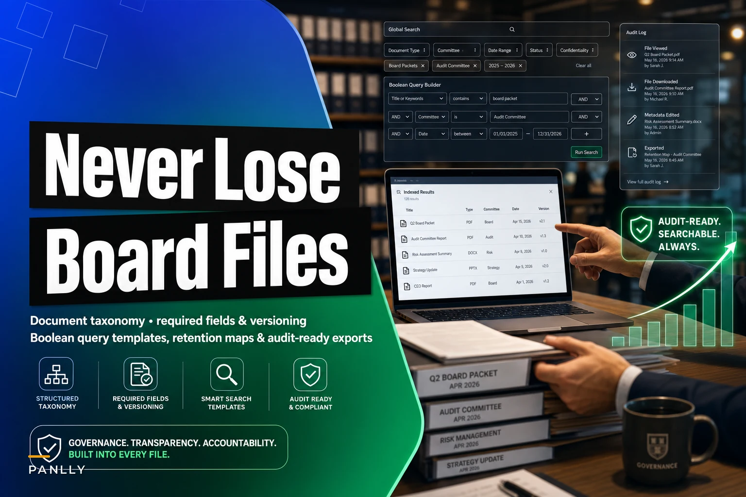 Stop losing board materials: a document taxonomy and metadata standard for searchable archives