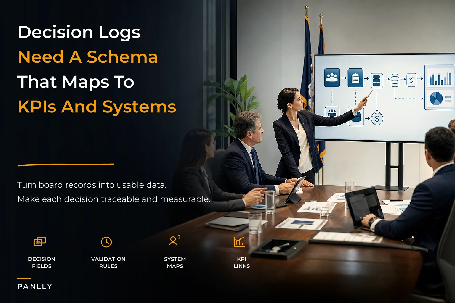 Turn board records into actionable data: a lightweight governance data model to map decision logs to KPIs and enterprise systems
