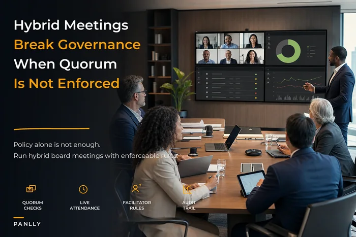 When hybrid meeting habits break governance — a framework to fix quorum, voting and confidentiality