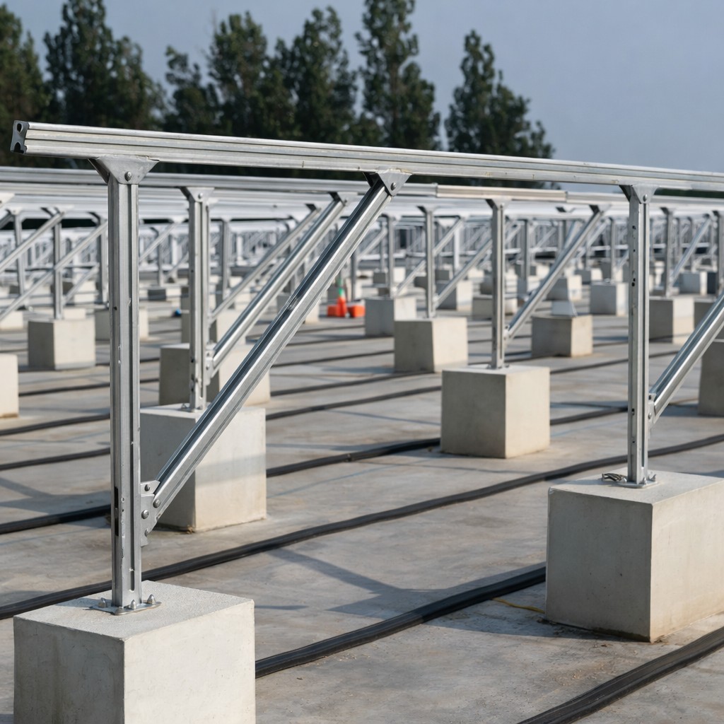 Ground‑mounted solar racking frames